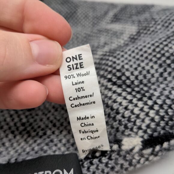 Nordstrom Men's Knit Beanie Hat Cap Wool Cashmere Blend Black Gray One Size - Picture 10 of 11